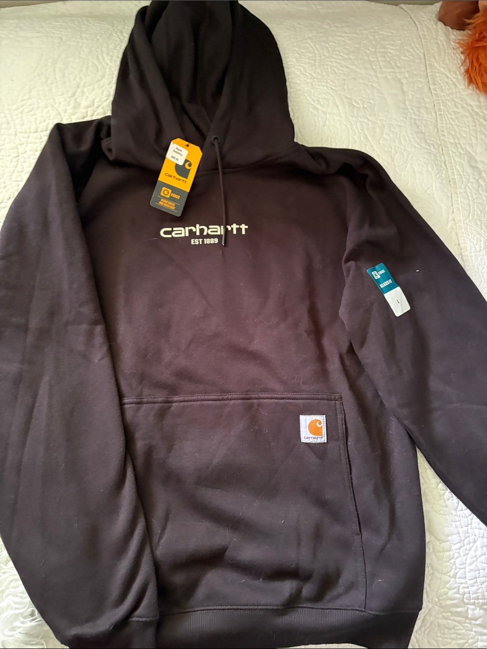 Carhartt Black Pullover Hoodie with Logo - NWT